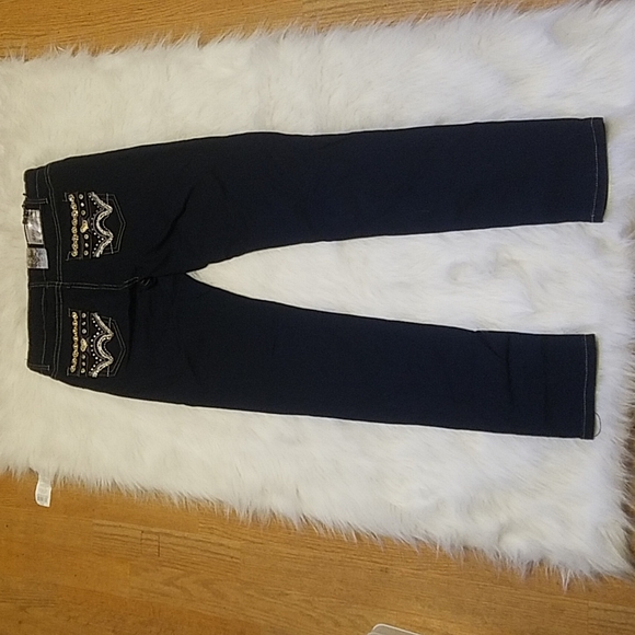 RICO RINESTONE SKINNY BLUE JEANS - Picture 1 of 7